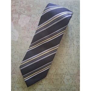 Jonathan David Diagonal Strip Men's Necktie Polyester 3 1/8"x 61" Gray Yellow